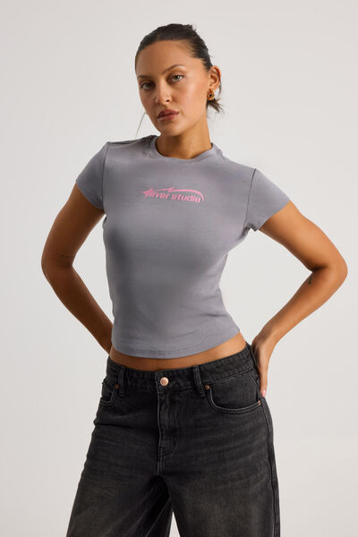 Fitted Graphic Tee, STORMY/LOVER STUDIO