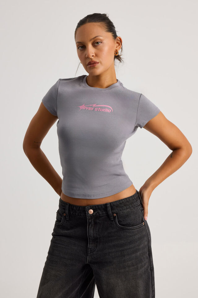 Fitted Graphic Tee, STORMY/LOVER STUDIO