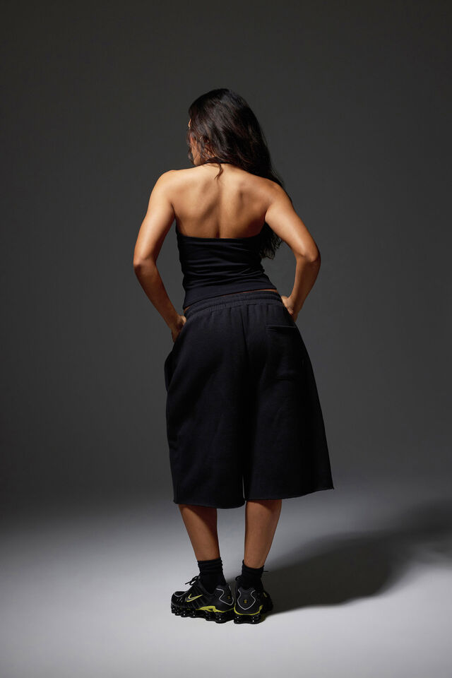 Scoop Neck Halter Top, BLACK