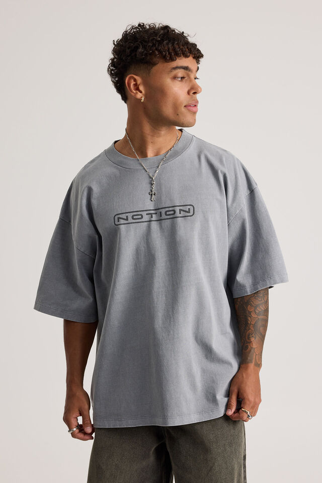 Notion Vintage Box Fit Graphic Tshirt, NTN CONCRETE/RESONATE