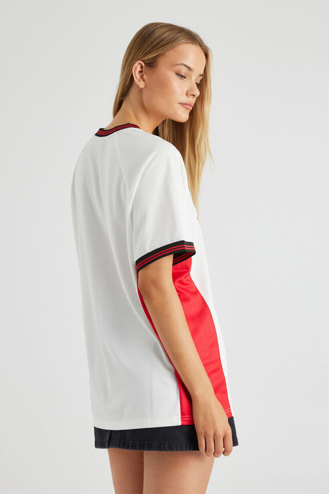 V Neck Sports Jersey, WHITE/NATIONALE