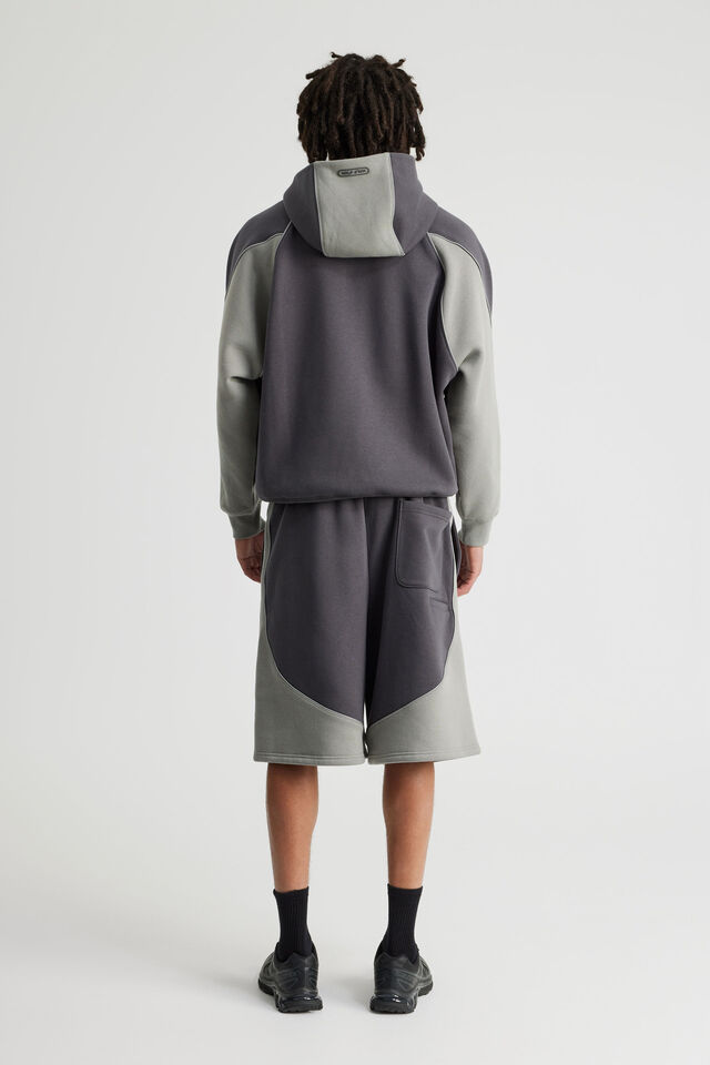 Half Half Regular Track Short, HH SLATE/ OIL SLICK PANEL