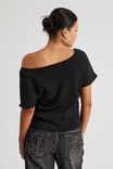 One Shoulder Graphic Tee, BLACK/NOTION DAILY - alternate image 3