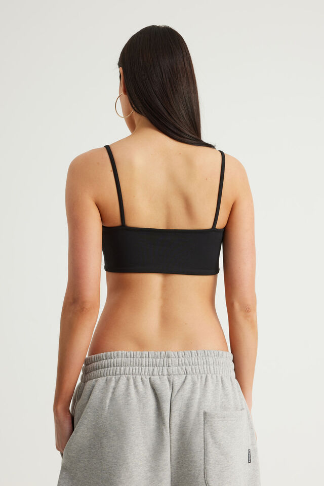 Snatched Crop Cami, BLACK