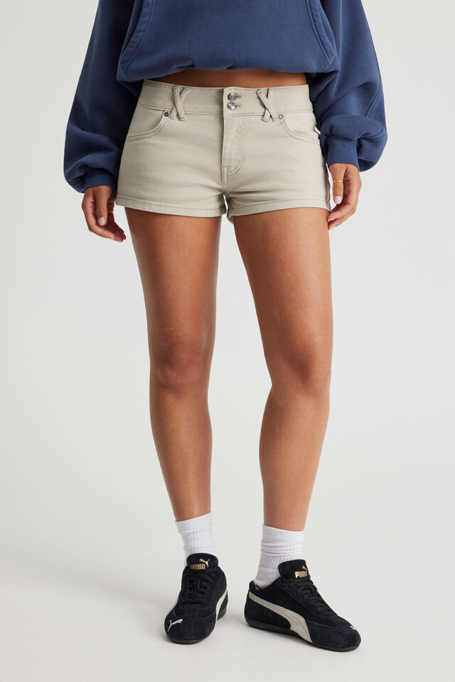 Tumblr Low Rise Booty Short, PEBBLE