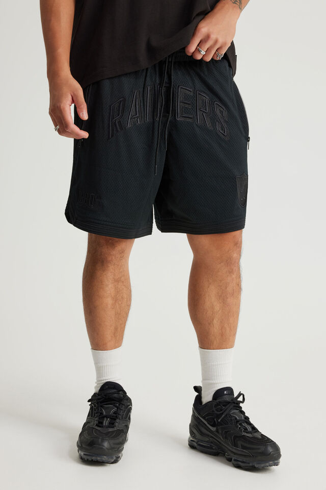 Nfl Basketball Short, LCN NFL BLACK STEALTH RAIDERS/COLLEGIATE CRV