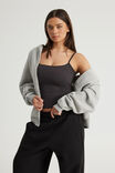 Authentics Boxy Zip Thru Hoodie, GREY MARLE - alternate image 2