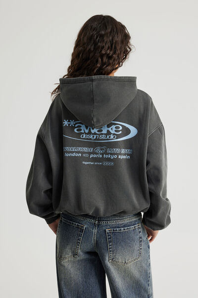 Chloe Hoodie, WASHED BLACK/AWAKE