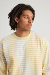 Open Gallery Cropped Long Sleeve Tshirt, OG DAFFODIL STRIPE/OG LOGO - alternate image 4