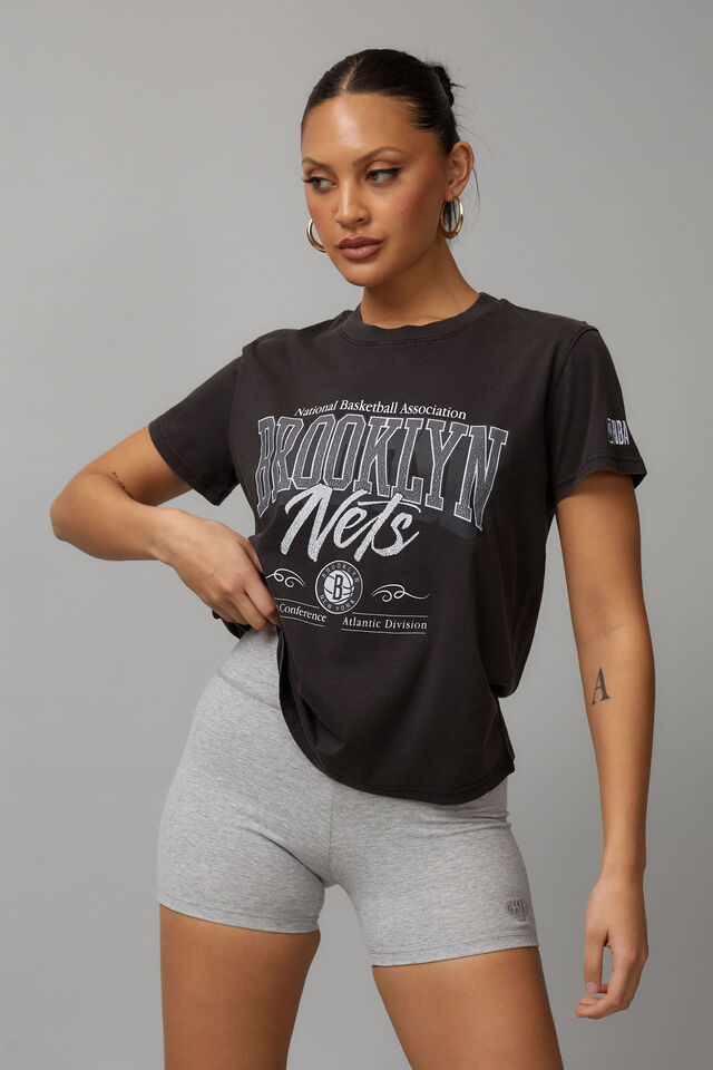 Nba Everyday Graphic Tee, LCN NBA BROOKLYN NETS/WASHED BLACK