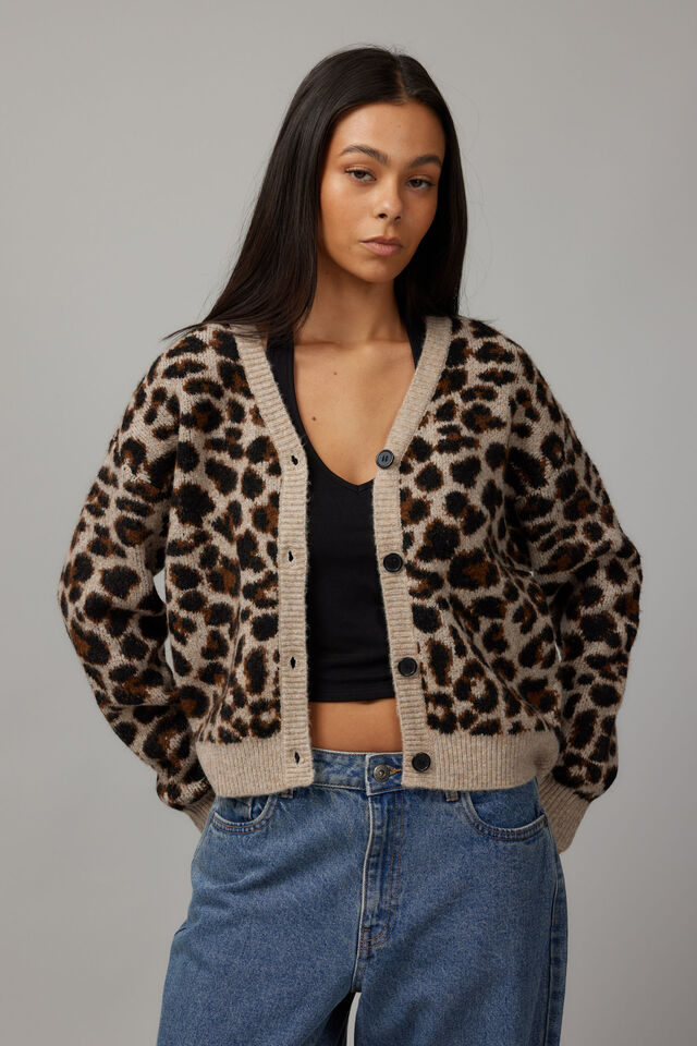 Freya Leopard Knit Cardigan, LEOPARD