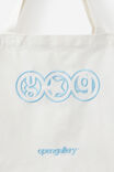Open Gallery Large Tote Bag, OG WHITE W BLUE LOGO - alternate image 2