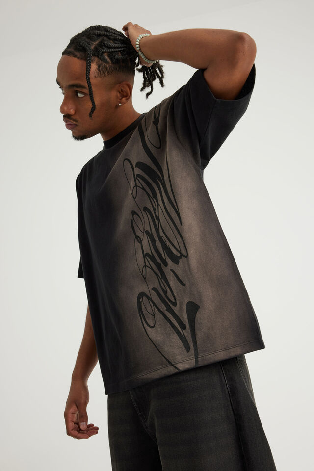 Notion Vintage Graphic Tshirt, NTN WASHED BLACK/SPRAY GOTHIC