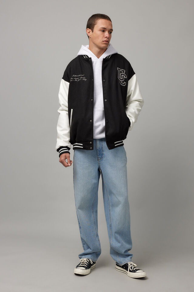 Varsity Jacket, BLACK/WHITE CLASSIC COLLEGIATE