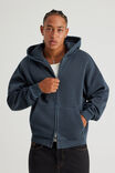 Authentics Boxy Zip Thru Hoodie, WASHED NAVY - alternate image 1