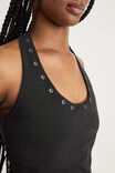 Scoop Neck Halter Top, WASHED BLACK - alternate image 4