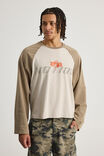 Notion Long Sleeve Raglan Tshirt, NTN PEBBLE/KHAKI MIST MOTO - alternate image 1