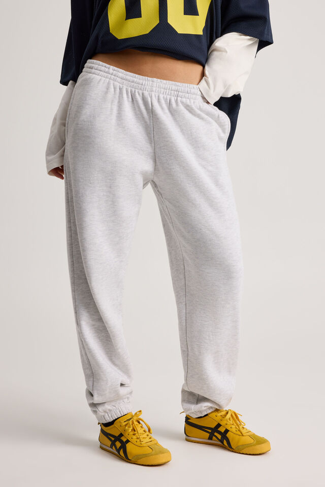 Cuffed Slouchy Trackpant, SILVER MARLE