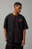 Nba Baseball Shirt, LCN NBA BLACK/COLLEGIATE BULLS - alternate image 1