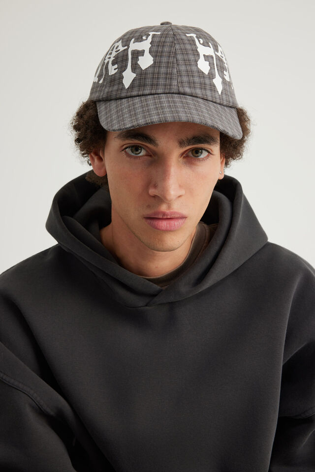 Half Half Kid Supreme Check Cap, HH BLUE GREEN CHECK WHT PRINT