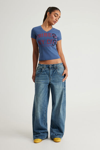 Mid Rise Baggy Jean, CLUB BLUE