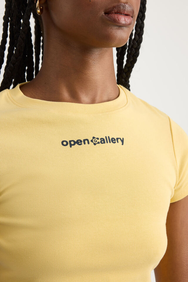 Fitted Graphic Tee, SAFFRON/OPEN GALLERY IDEAS DEPT