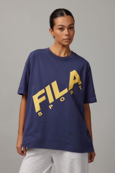 Fila Lcn Baggy Graphic Tee, WASHED BLUE/FILA SPORT