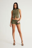 Tumblr Super Low Booty Short, MARCHING BAND OLIVE - example image 2
