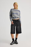 Bailey Stripe Knit Crew, GREY MARLE/ELECTRIC BLUE STRIPE - alternate image 2
