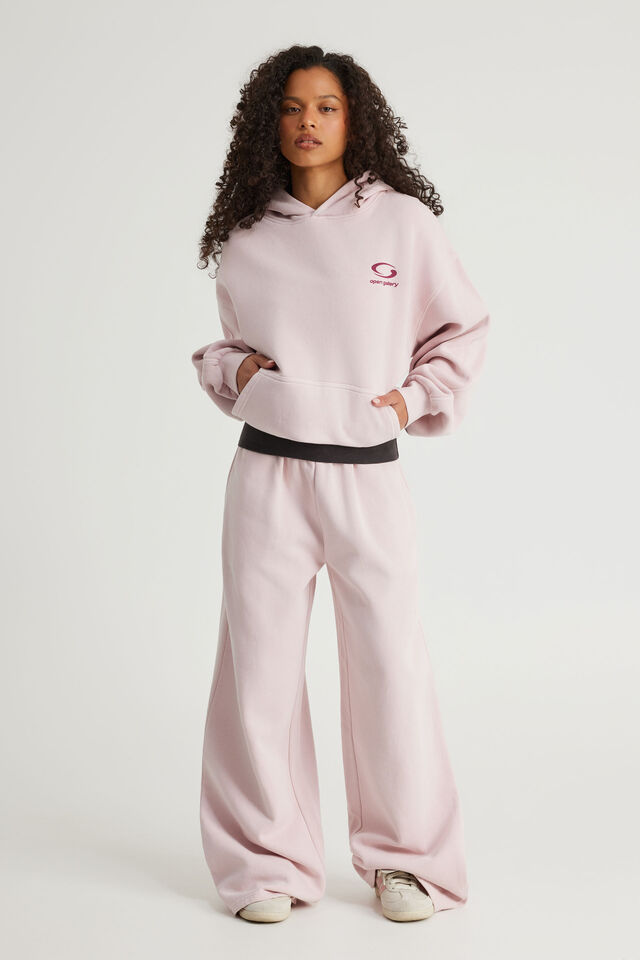 Open Gallery Boxy Hoodie, OG WASHED PINK DUST/OG REDCURRENT