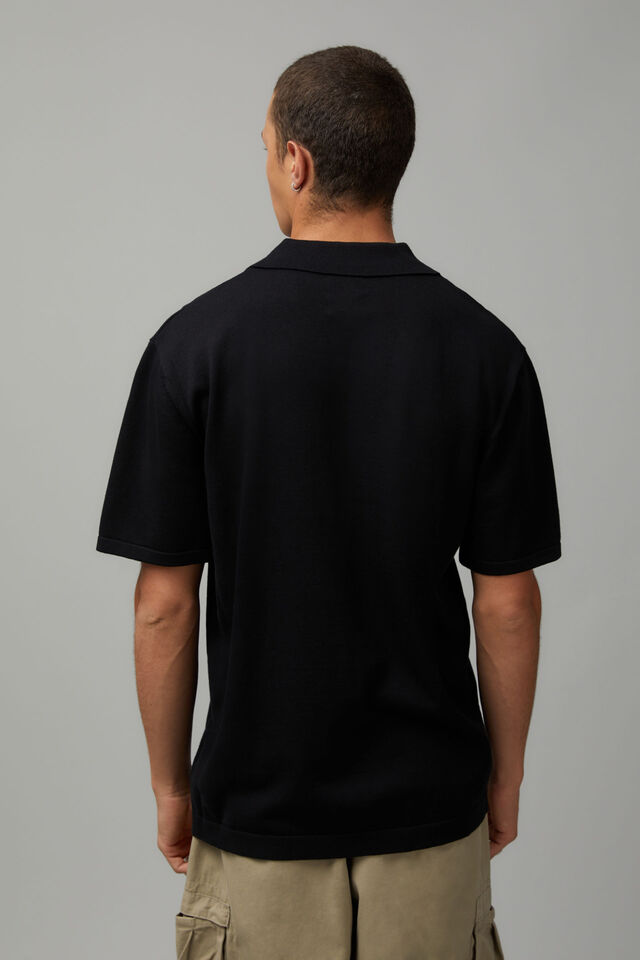 Knitted Street Shirt, BLACK