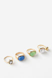 Notion Assorted Ring Pack, GOLD WITH JEWELS - example image 1