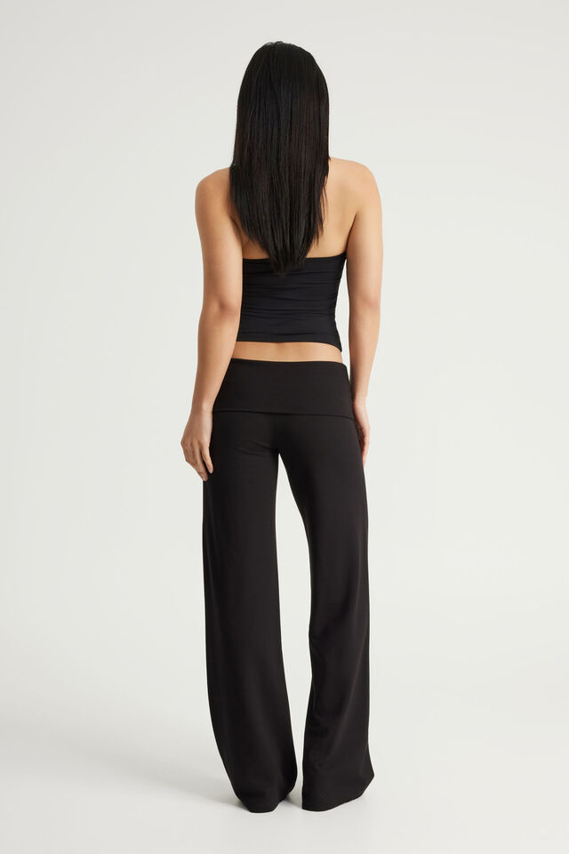 Roll Waistband Pant, BLACK