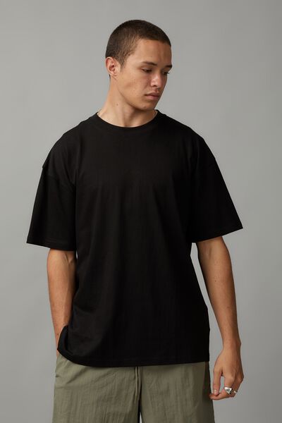 Basic Oversized T Shirt, BLACK