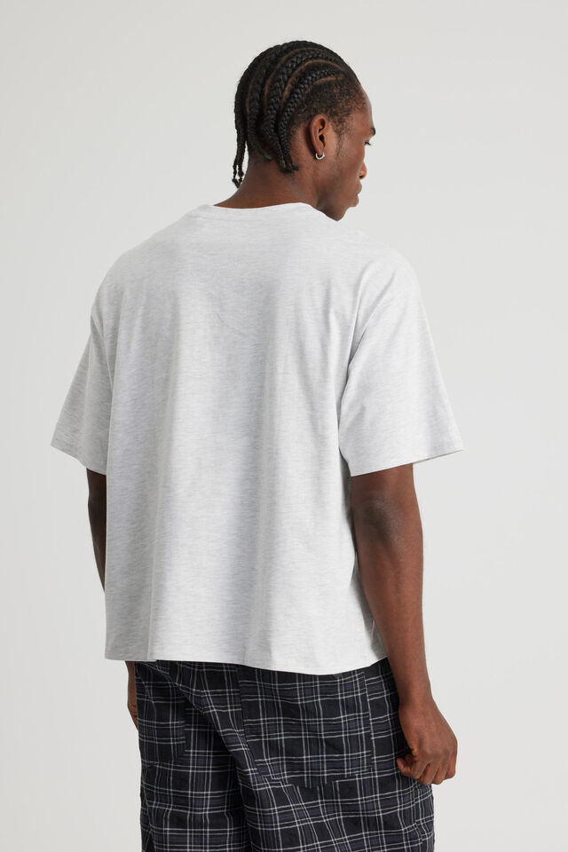 Open Gallery Box Fit Tshirt, OG SILVER MARLE/FRONT TEXT