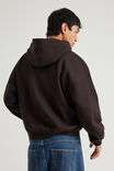Half Half Zip Thru Hoodie, HH CHOC NOIR/LOCAL LEGEND - alternate image 3