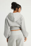 Authentics Shrunken Zip Through Hoodie, GREY MARLE - example image 2