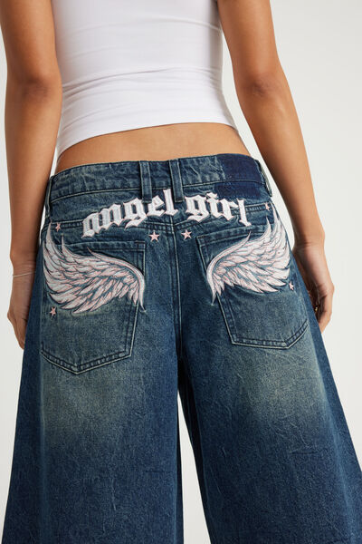 Mega Baggy Jort, LOW KEY BLUE/ANGEL GIRL