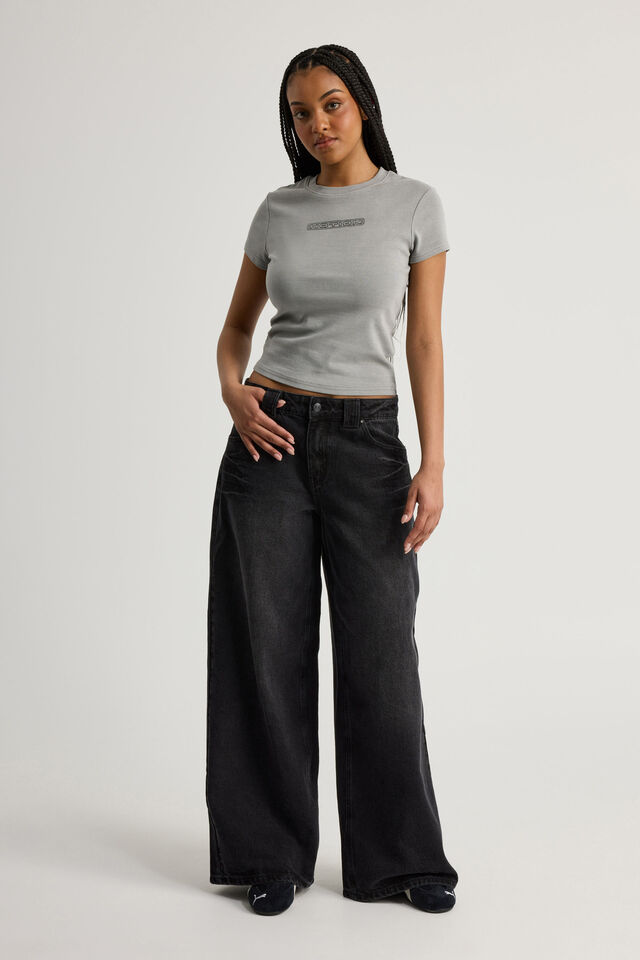 Mega Baggy Jean, EXTREME BLACK WASH _ ANGEL WINGS