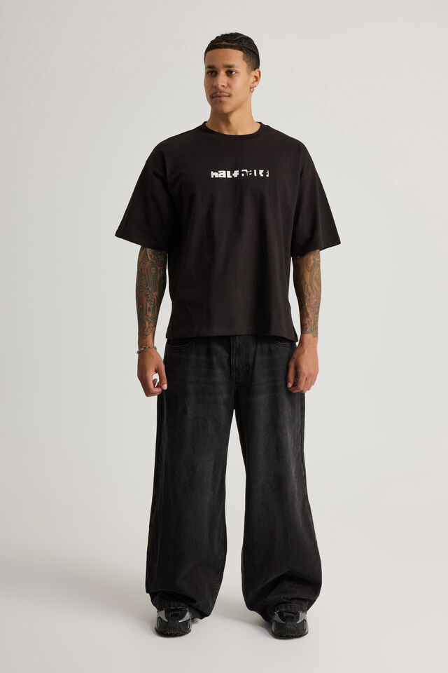 Half Half Box Fit Graphic T Shirt, HH BLACK/FRAGMENT BRICKS