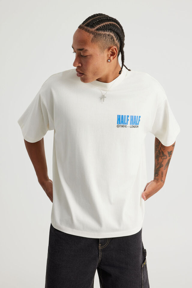 Half Half Heavyweight Box Fit Graphic Tshirt, HH CLOUD/WRECKING BALL