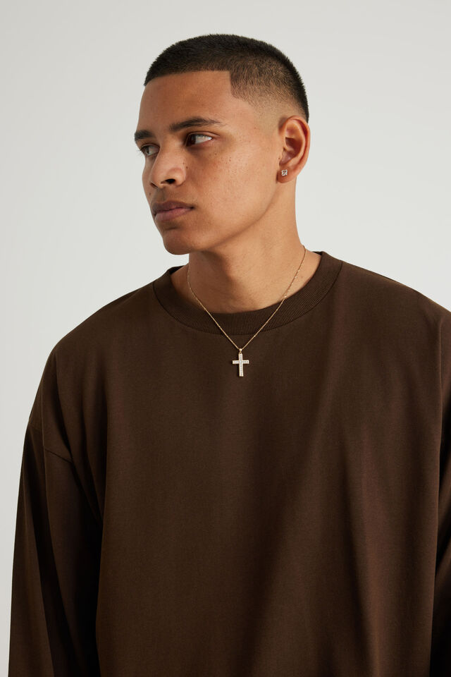 Authentics Long Sleeve Tshirt, WALNUT