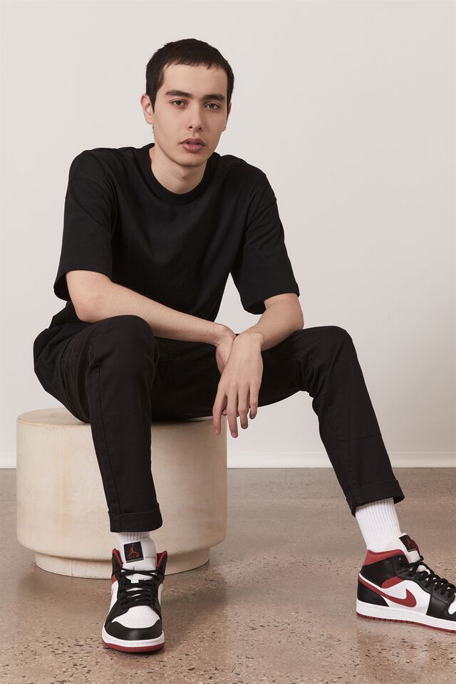 Slim Straight Chino, BLACK
