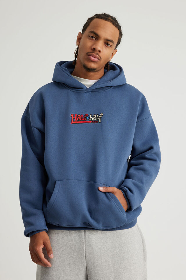 Half Half Hoodie, HH BLUE AURA/DUALITY STAR