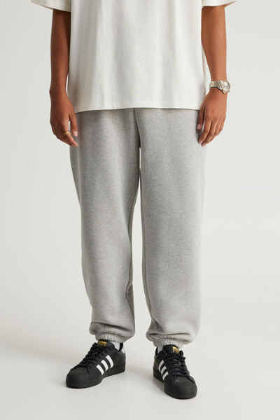 Baggy Cuffed Trackpant, GREY MARLE