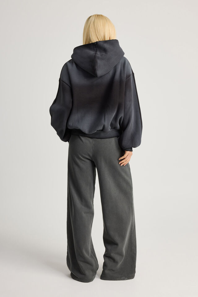 Classic Wide Leg Trackpant, WASHED BLACK