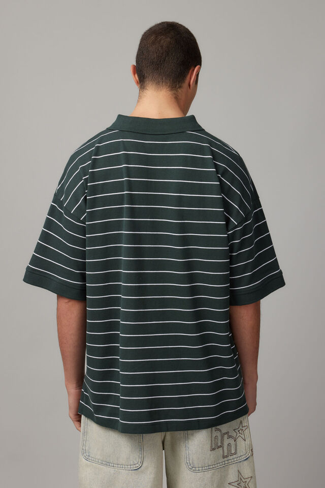 Oversized Polo, IVY GREEN STRIPE