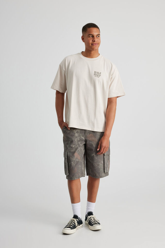 Half Half Heavyweight Box Fit Graphic Tshirt, HH IVORY/ART DEPT