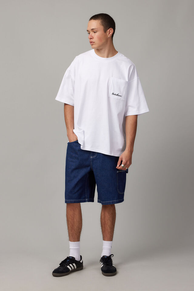 Heavy Weight Box Fit Pocket Tshirt, UC WHITE/POCKET CALABASAS