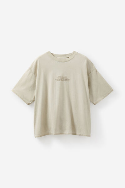 Open Gallery Box Fit Tshirt, OG PEBBLE OVERDYED/IDEAS DEPT